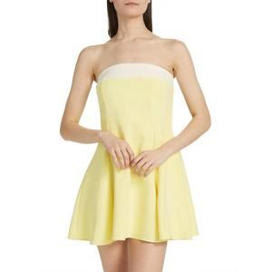 NEW AMANDA UPRICHARD kerielle strapless minidress in provence/ivory